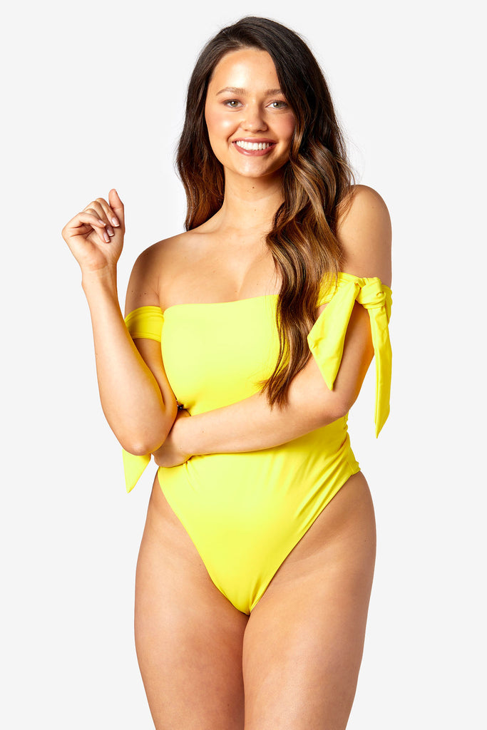 The Romantic - Yellow One Piece Womens Swimsuit -  DD Swimsuits - DD Bathing Suits