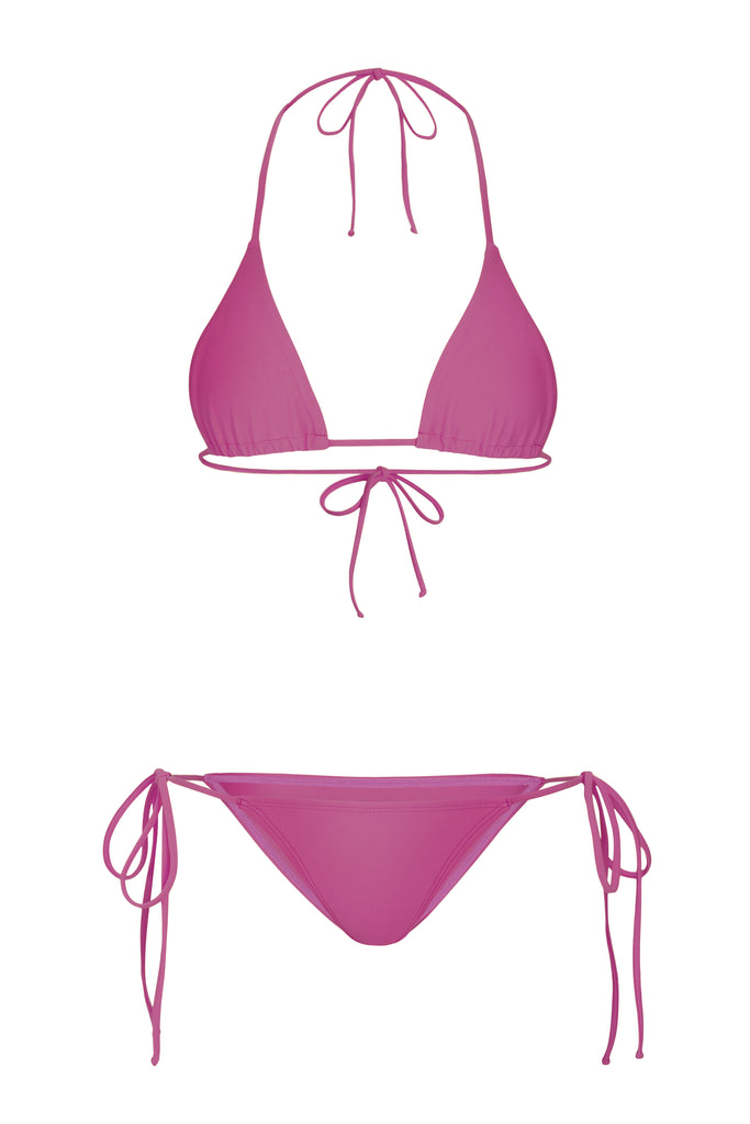 Tide Swimsuit Top - Fuchsia Bikini Set - Fuchsia String Bikini Top -  Purple Bikini Set - Purple String Bikini - Halter Triangle Bikini Top